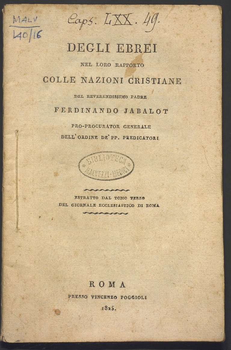 Gli ebrei a Bologna Il caso Mortara